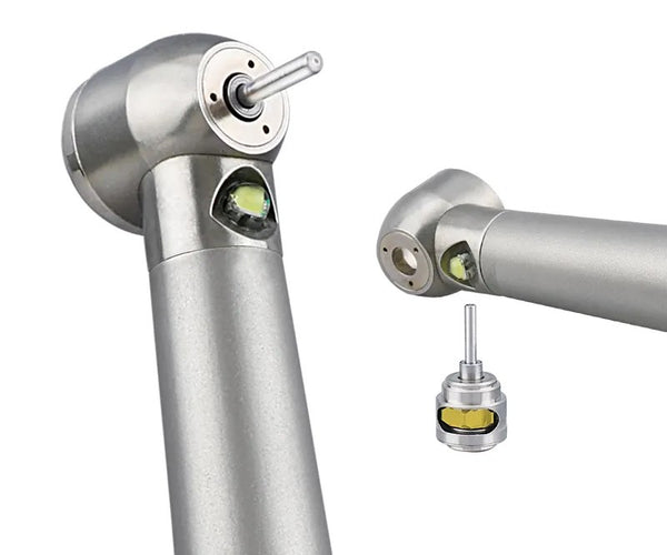 Caneta de Alta Rotação, PUSH BOTTON, luz de LED, de aço inoxidável, com três jatos de spray.